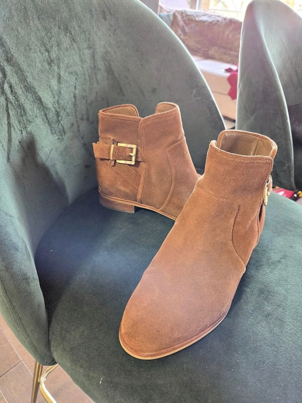 Michael Kors Arley Brown Suede Ankle Boots
